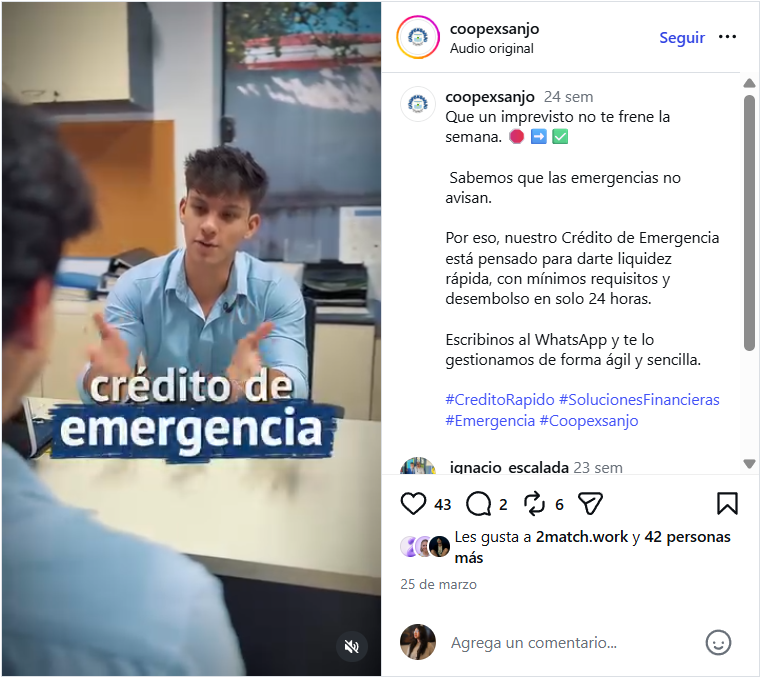 Proyecto CoopexSanjo: Crédito de emergencia explicado en 30 segundos